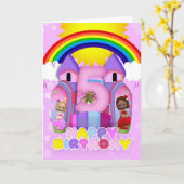 Geburtstagskarte Burg Grußkarte für Mädchen Karte (Gelbe Blume)