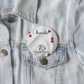 Geburtstagskarte / Button, kleine rote Herzen Button (Beispiel)