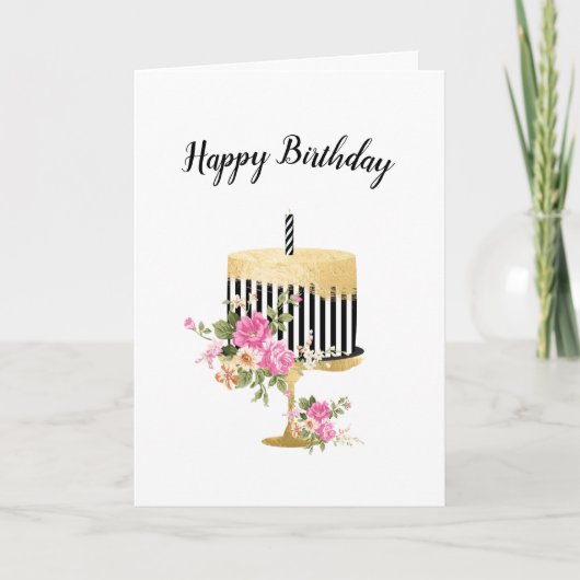 Geburtstagskarte Cake Happy Birthday Card Karte (Vorderseite)