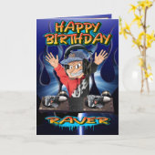 Geburtstagskarte Cartoon DJ Karte (Gelbe Blume)