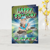 Geburtstagskarte Cartoon DJ Karte (Gelbe Blume)