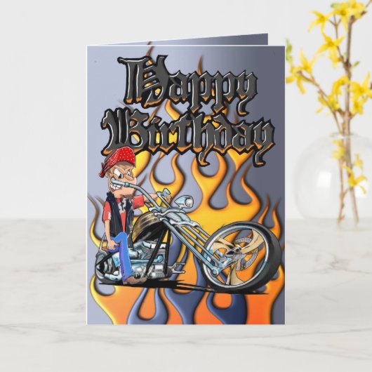 Geburtstagskarte Chopper Karte (Gelbe Blume)