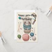 Geburtstagskarte Crochet Lover Illustration Spaß Karte (Vorderseite/Rückseite Beispiel)