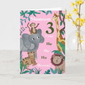 Geburtstagskarte der Dschungelfreunde Karte (Gelbe Blume)