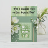 Geburtstagskarte der Mama Ankündigung (Stehend Vorderseite)