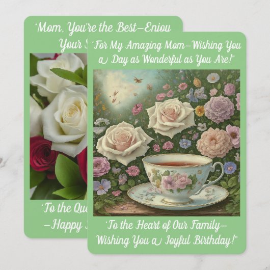 Geburtstagskarte der Mama Einladung (Vorne/Hinten)