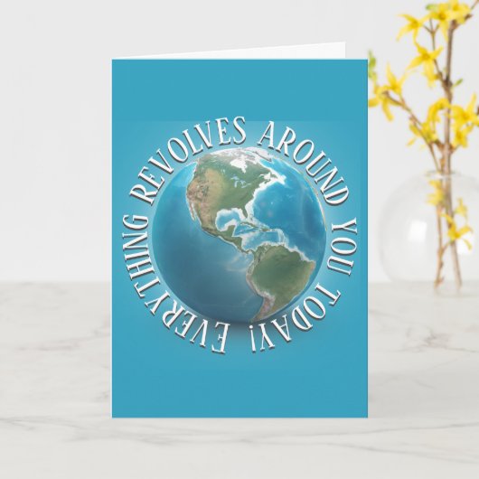 Geburtstagskarte der Welt Karte (Gelbe Blume)