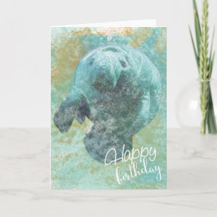 Geburtstagskarte des bemalten Manatee Happy Karte