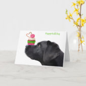 Geburtstagskarte des Black Lab - Geburtstag des Hu Karte (Gelbe Blume)