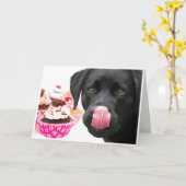Geburtstagskarte des Black Lab - Geburtstag des Hu Karte (Gelbe Blume)