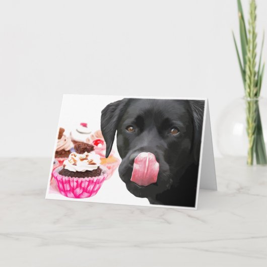 Geburtstagskarte des Black Lab - Geburtstag des Hu Karte (Vorderseite)