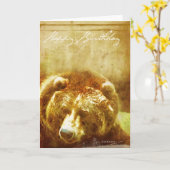 Geburtstagskarte des gepanzerten Grizzly Bären Karte (Gelbe Blume)