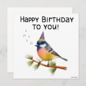 Geburtstagskarte des handbemalten Vogels (Vorne/Hinten)