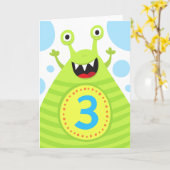 Geburtstagskarte des lustigen grünen Monsters Karte (Gelbe Blume)