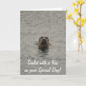 Geburtstagskarte des niedlichen Siegels Karte (Gelbe Blume)