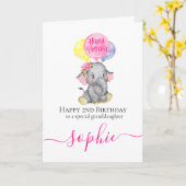 Geburtstagskarte des rosa Elefanten Karte (Gelbe Blume)