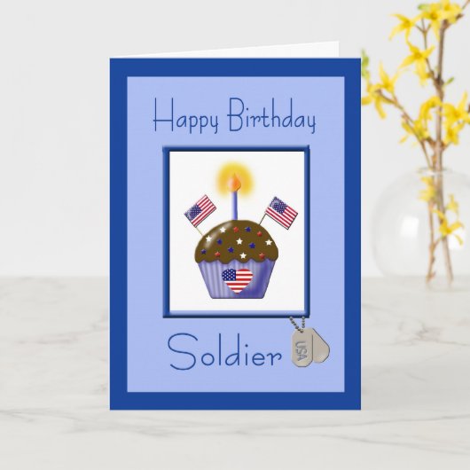 Geburtstagskarte des Soldaten Karte (Gelbe Blume)