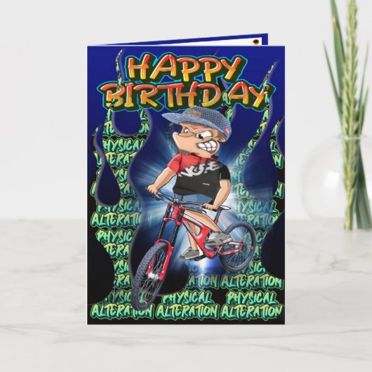 Geburtstagskarte DH Biker Karte (Vorderseite)