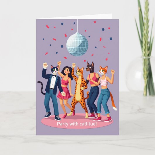 Geburtstagskarte Disco-Party Karte (Vorderseite)