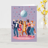 Geburtstagskarte Disco-Party Karte (Gelbe Blume)