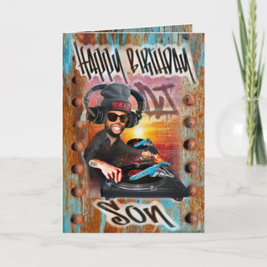 Geburtstagskarte DJ für Sohn Karte (Vorderseite)