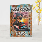 Geburtstagskarte DJ für Sohn Karte (Gelbe Blume)