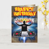 Geburtstagskarte DJ Karte (Gelbe Blume)