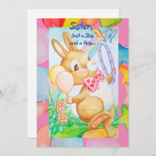 Geburtstagskarte einer Schwester (Vorne/Hinten)