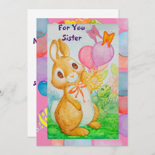 Geburtstagskarte einer Schwester  Feiertagskarte