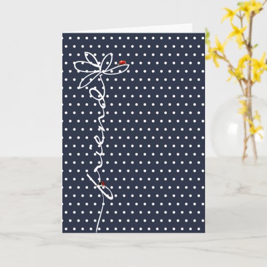 Geburtstagskarte eines Freundes und Ladybugs Karte (Gelbe Blume)