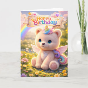 Geburtstagskarte Einhorn Teddy Karte