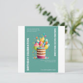 GEBURTSTAGSKARTE EINLADUNG (Stehend Vorderseite)