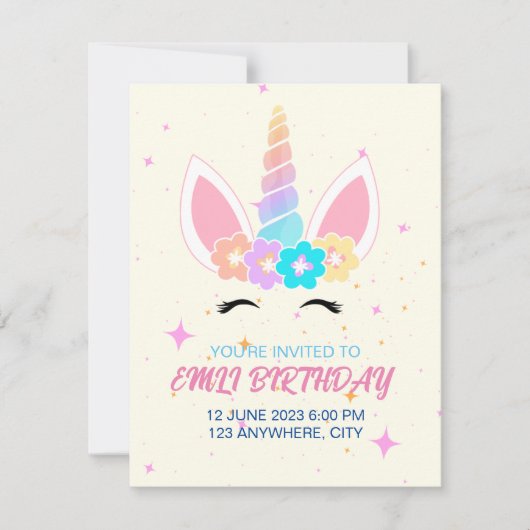 Geburtstagskarte Einladung (Vorderseite)