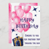 Geburtstagskarte Einladung (Vorne/Hinten)