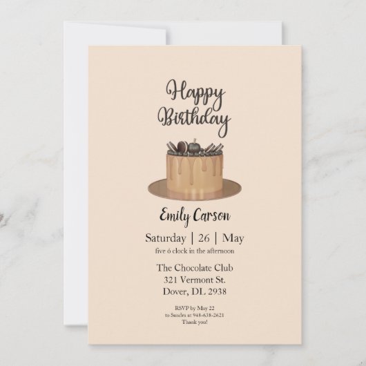 Geburtstagskarte Einladung (Vorderseite)