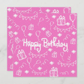 Geburtstagskarte Einladung (Vorne/Hinten)