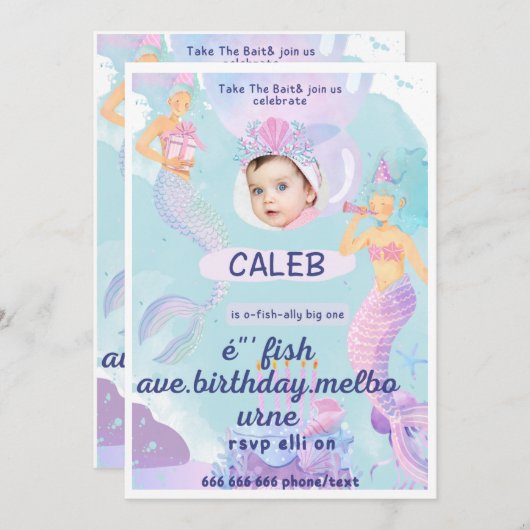 Geburtstagskarte Einladung (Vorne/Hinten)