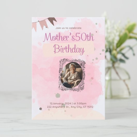 Geburtstagskarte Einladung (Stehend Vorderseite)