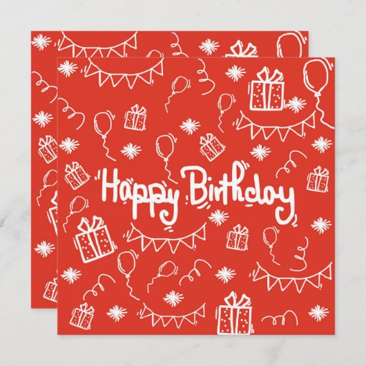 Geburtstagskarte Einladung (Vorne/Hinten)