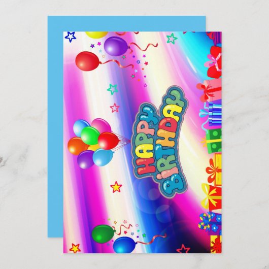 Geburtstagskarte Einladung (Vorne/Hinten)