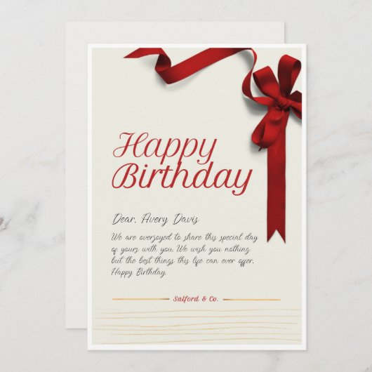 Geburtstagskarte Einladung (Vorne/Hinten)