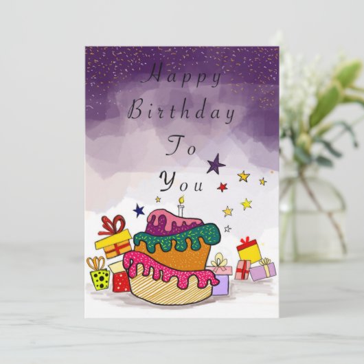 Geburtstagskarte Einladung (Stehend Vorderseite)