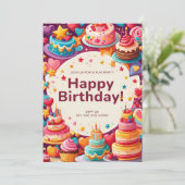 GEBURTSTAGSKARTE EINLADUNG (Stehend Vorderseite)