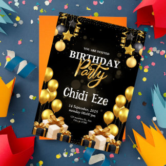 Geburtstagskarte - Einladungskarte zum Geburtstag Einladung