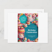 GEBURTSTAGSKARTE EINLADUNGSPOSTKARTE (Vorne/Hinten)