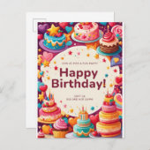 GEBURTSTAGSKARTE EINLADUNGSPOSTKARTE (Vorne/Hinten)