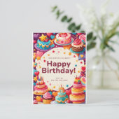 GEBURTSTAGSKARTE EINLADUNGSPOSTKARTE (Stehend Vorderseite)