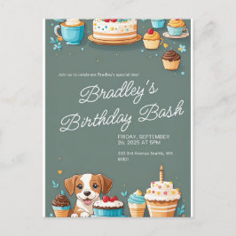 GEBURTSTAGSKARTE EINLADUNGSPOSTKARTE