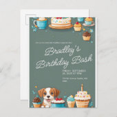 GEBURTSTAGSKARTE EINLADUNGSPOSTKARTE (Vorne/Hinten)