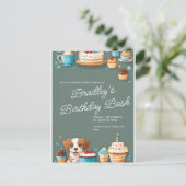 GEBURTSTAGSKARTE EINLADUNGSPOSTKARTE (Stehend Vorderseite)